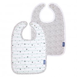 Set 2 bavetele Hello Little One reglabile, cu capse Bebe Jou Set 2 bavetele Hello Little One reglabile, cu capse Bebe Jou