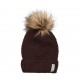 Coffe Bean 48 - Caciula copii lana merinos tricotata captusita fleece - En Fant