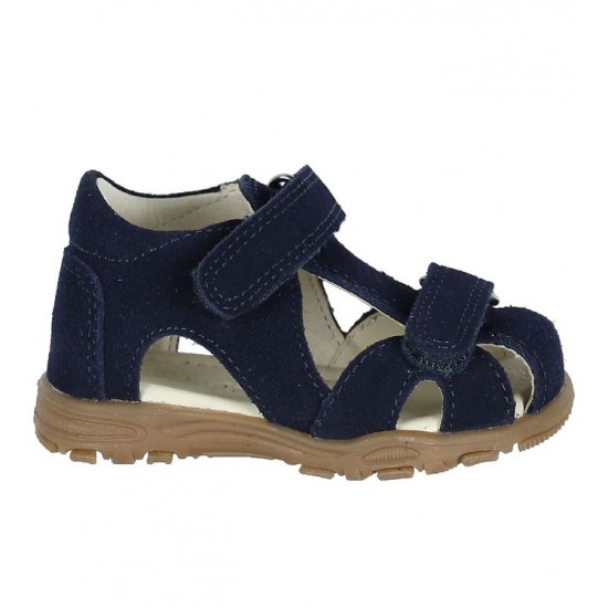 Uranus Navy Suede 22 - Sandale din piele cu inchidere velcro pentru copii - En Fant