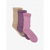 Set 3 sosete medii pentru copii - lana+bambus 35/38 - Frosted Orchid - Minymo Set 3 sosete medii pentru copii - lana+bambus 35/38 - Frosted Orchid - Minymo