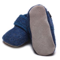 Blue Melange 17/18 - Botosei din lana merinos tumbled/boiled - Celavi Blue Melange 17/18 - Botosei din lana merinos tumbled/boiled - Celavi