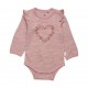 Deauville Mauve 80 - Body din lana merinos si bambus cu volanase si capse - Celavi Deauville Mauve 80 - Body din lana merinos si bambus cu volanase si capse - Celavi