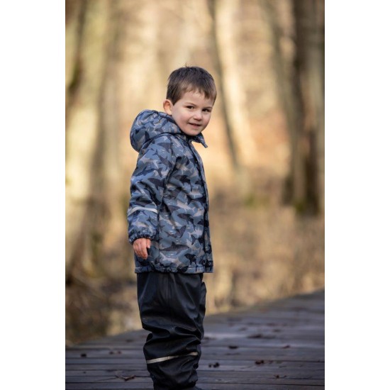 Sharks 110 - Set jacheta+pantaloni impermeabil cu fleece, pentru vreme rece, ploaie si vant - CeLaVi Sharks 110 - Set jacheta+pantaloni impermeabil cu fleece, pentru vreme rece, ploaie si vant - CeLaVi