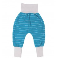 Blue White Wave 50/56 - Pantaloni Salvari Joga subtiri din bumbac organic - Iobio  Blue White Wave 50/56 - Pantaloni Salvari Joga subtiri din bumbac organic - Iobio