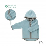 Milo Celestial Blue 62/68 - Jacheta din lana merinos organica fleece cu fermoar si buzunare - Iobio Milo Celestial Blue 62/68 - Jacheta din lana merinos organica fleece cu fermoar si buzunare - Iobio