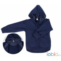 Sapphire Blue 74/80 - Jacheta din lana merinos organica - tumble/boiled wool - Iobio  Sapphire Blue 74/80 - Jacheta din lana merinos organica - tumble/boiled wool - Iobio