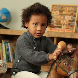 Berry/Dark Blue 74/80 - Pulover "Kimono" din lana merinos impletita - Iobio  Berry/Dark Blue 74/80 - Pulover "Kimono" din lana merinos impletita - Iobio