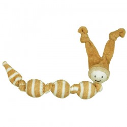 Jucarie zornaitoare textila din bumbac organic - Keptin Jr - Sneeky Natural Brown