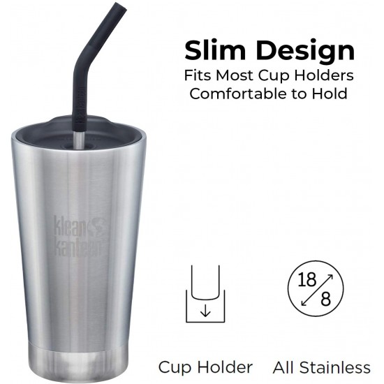 Juicy Pear - Cana termos din otel inoxidabil 473 ml cu capac si pai - Klean Kanteen