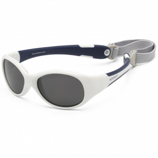Flex 3/6 ani - White Navy - Ochelari de soare pentru copii - Koolsun Flex 3/6 ani - White Navy - Ochelari de soare pentru copii - Koolsun