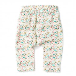 Pantaloni muselina din bumbac organic - Little Green Radicals - Botanical Jelly Bean 5/6 ani