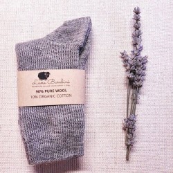 Sosete medii Pia pentru copii - lana+bumbac organic 26/28 - Lana Bambini - Grey Sosete medii Pia pentru copii - lana+bumbac organic 26/28 - Lana Bambini - Grey