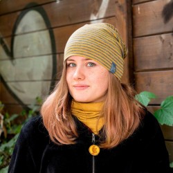 Fes Dijon Stripes din lana merinos si matase 44 Fes Dijon Stripes din lana merinos si matase 44