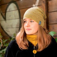 Fes Dijon Stripes din lana merinos si matase 44 Fes Dijon Stripes din lana merinos si matase 44