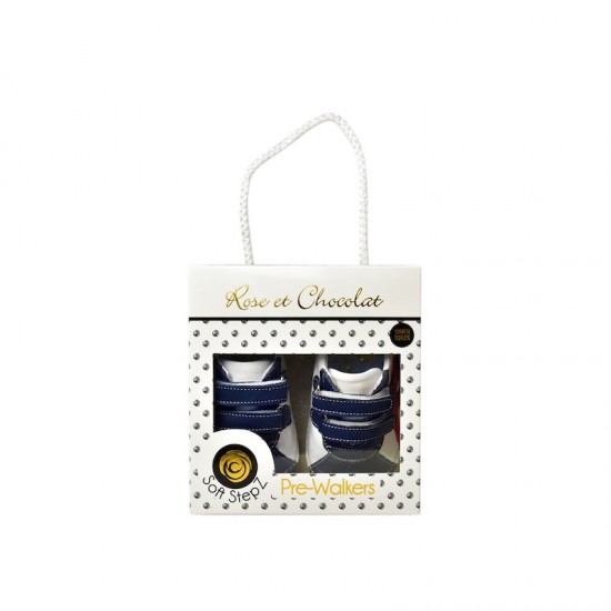 Grey White 23 - Ghete din piele cu velcro - Rose et Chocolat 