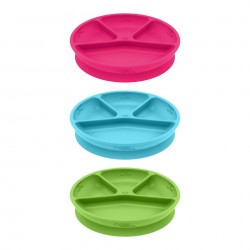 Farfurie de invatare compartimentata - Learning Plate Divided - Green Sprouts - Aqua Farfurie de invatare compartimentata - Learning Plate Divided - Green Sprouts - Aqua