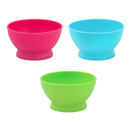 Bol de invatare - Learning Bowl - Green Sprouts - Pink