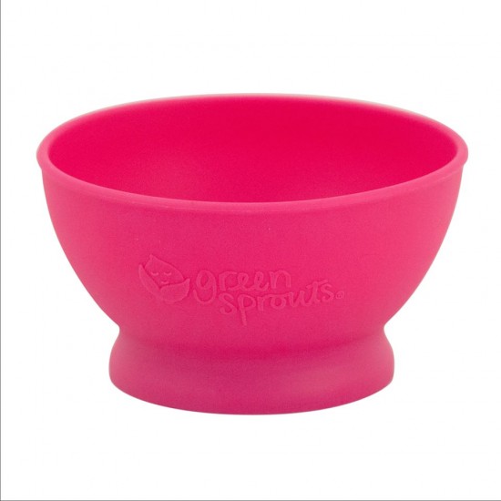 Bol de invatare - Learning Bowl - Green Sprouts - Pink Bol de invatare - Learning Bowl - Green Sprouts - Pink