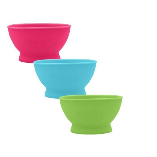 Bol de invatare - Learning Bowl - Green Sprouts - Pink Bol de invatare - Learning Bowl - Green Sprouts - Pink