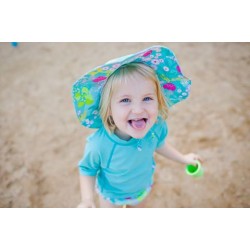 Aqua Coral Reef 2T/4T - Palarie fete SPF 50+ cu snur reglator Green Sprouts by iPlay Aqua Coral Reef 2T/4T - Palarie fete SPF 50+ cu snur reglator Green Sprouts by iPlay