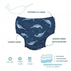 White Turtle Floral 18 luni - ECO Slip fete SPF 50+ pentru inot (cu volanase) Green Sprouts by iPlay White Turtle Floral 18 luni - ECO Slip fete SPF 50+ pentru inot (cu volanase) Green Sprouts by iPlay